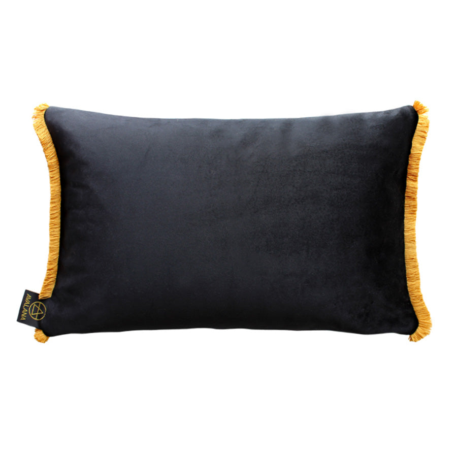 Noir Blooms Rectangular Velvet Cushion