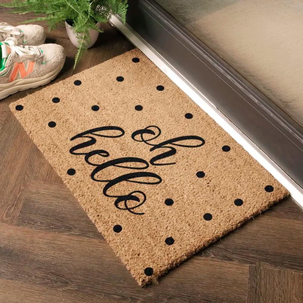 Oh Hello Doormat - Black