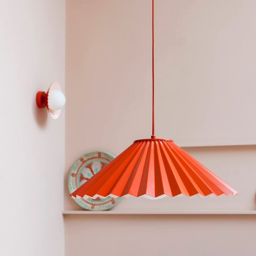 Orange Pleat Pendant Ceiling Light - Houseof
