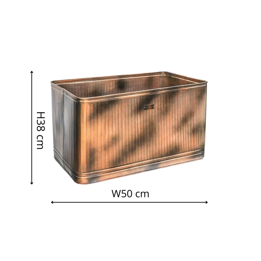 Outdoor Hampton Rectangular Copper Planter