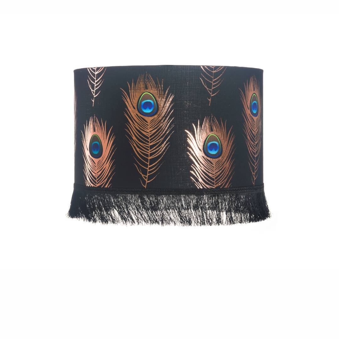 Peacock Feathers Drum Lampshade by MINDTHEGAP
