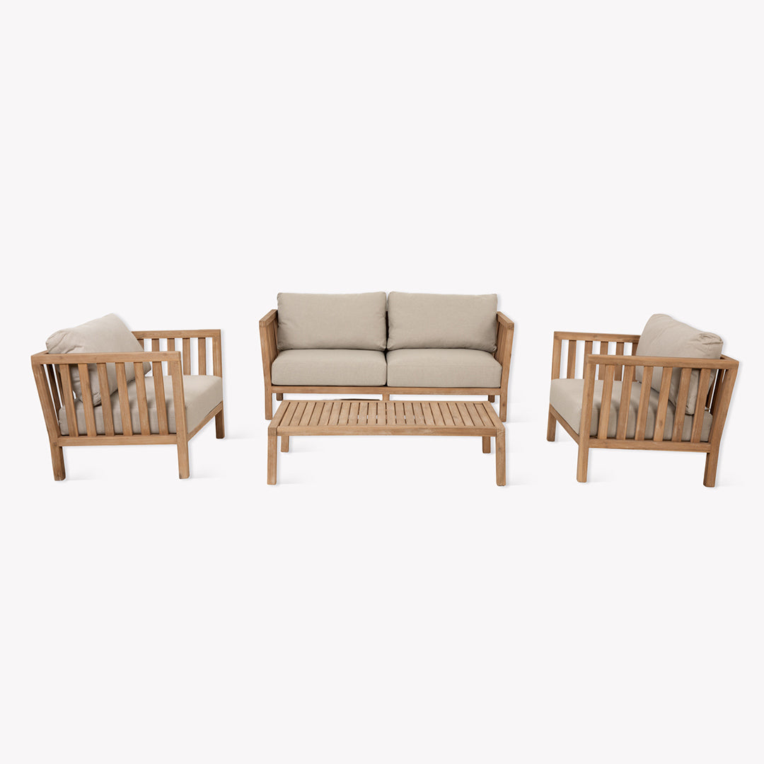 Porthallow 2 Seater Sofa Set - Dark Natural