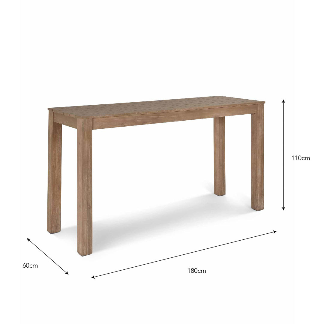 Porthallow Rectangular Bar Table - Natural