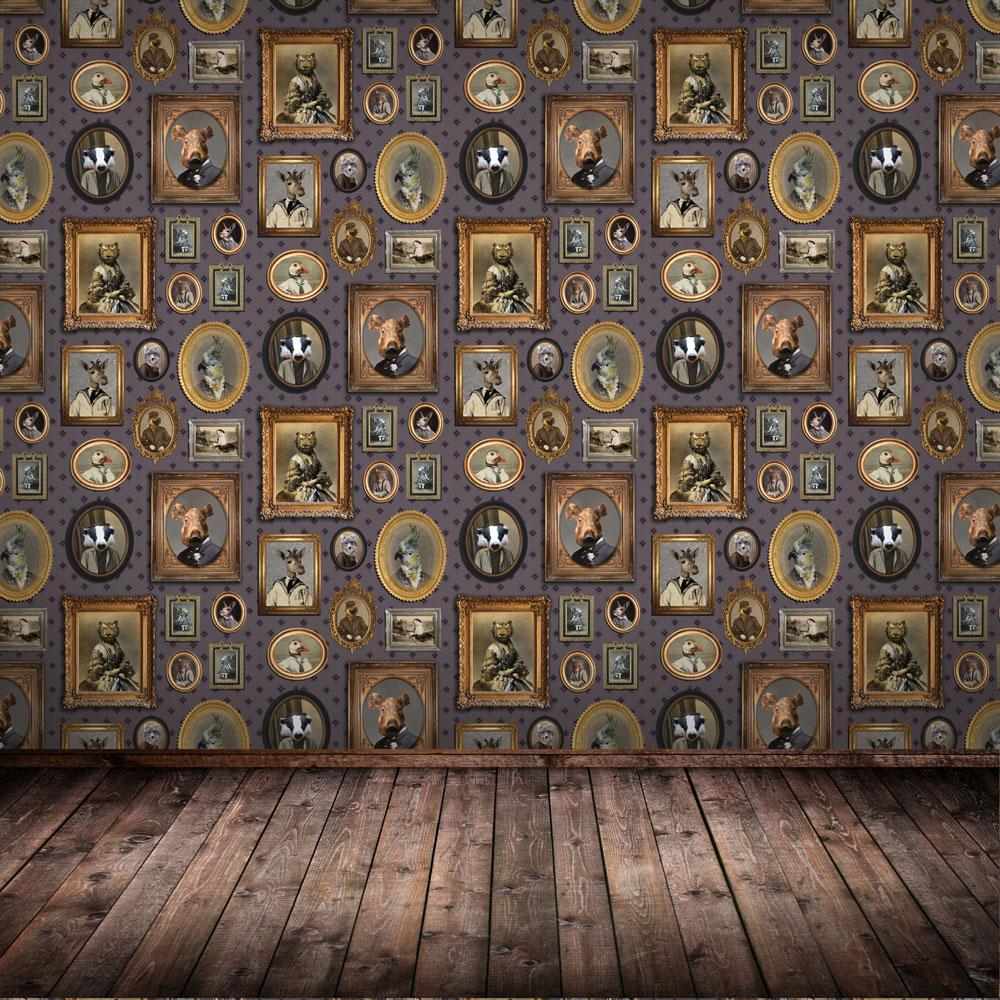 Portrait Gallery Wallpaper - Mauve - Graduate Collection