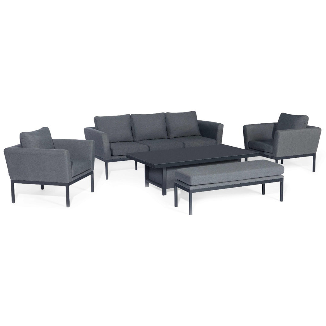 Pulse 3 Seater Sofa Set with Rising Table - Flanelle