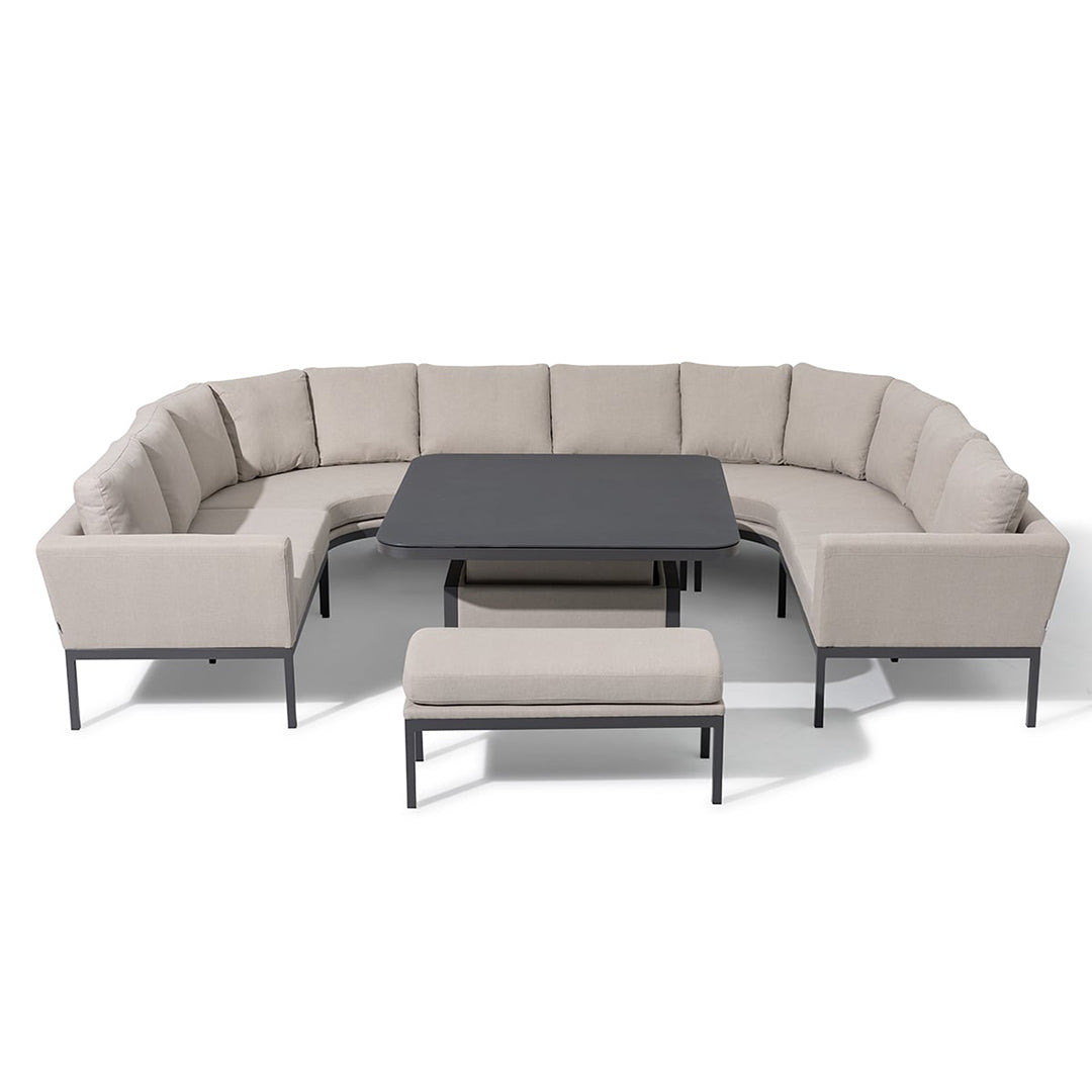 Pulse U Shape Corner Dining Set with Rising Table - Oatmeal