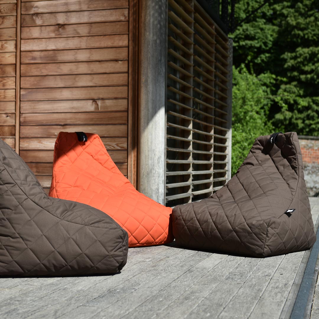 Quilted Outdoor Bean Bag - Orange