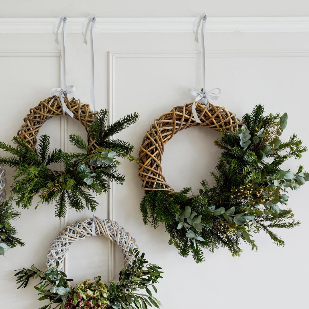 Rattan Round Wreath - Natural