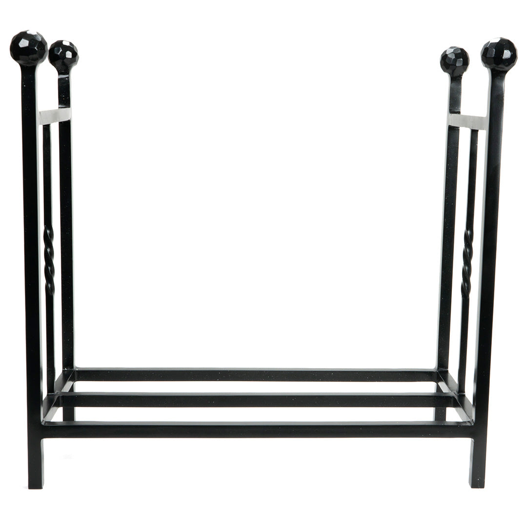 Rectangular Matt Black Steel Log Holder