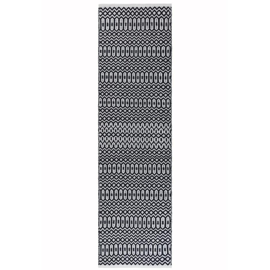 Reversible Geometric Outdoor Rug - Black