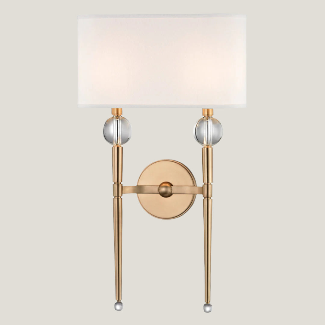 Rockland Double Wall Light - Brass - Hudson Valley Lighting