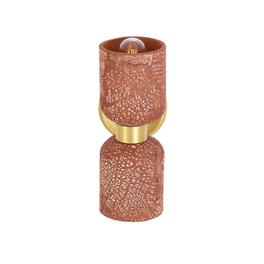 Sakura Double Ceramic & Brass Wall Light - Red Iron - Mullan Lighting