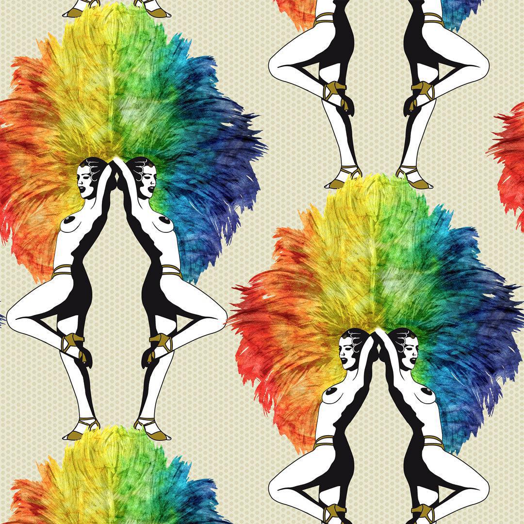 Showgirls Wallpaper - Rainbow Cream