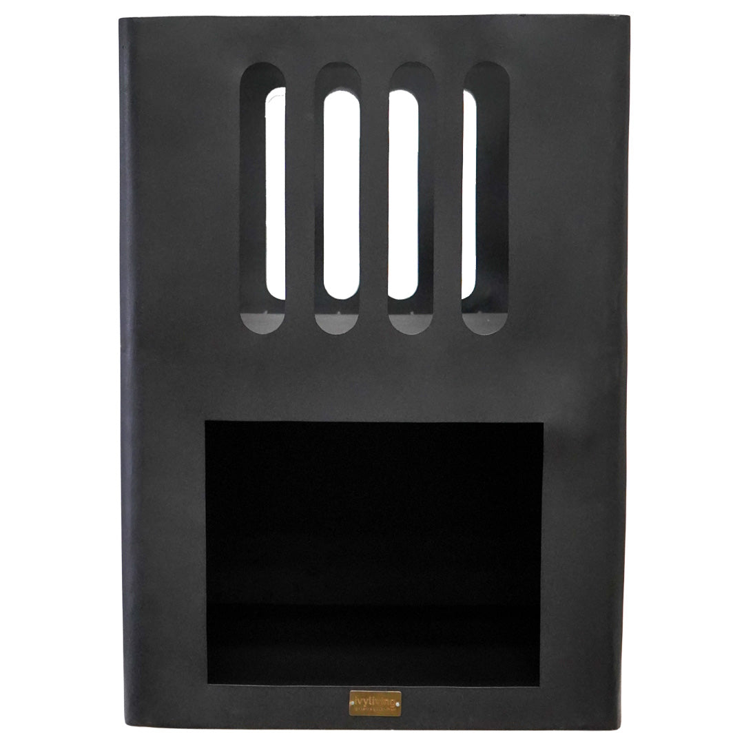 Square Fire Pit With Log Store