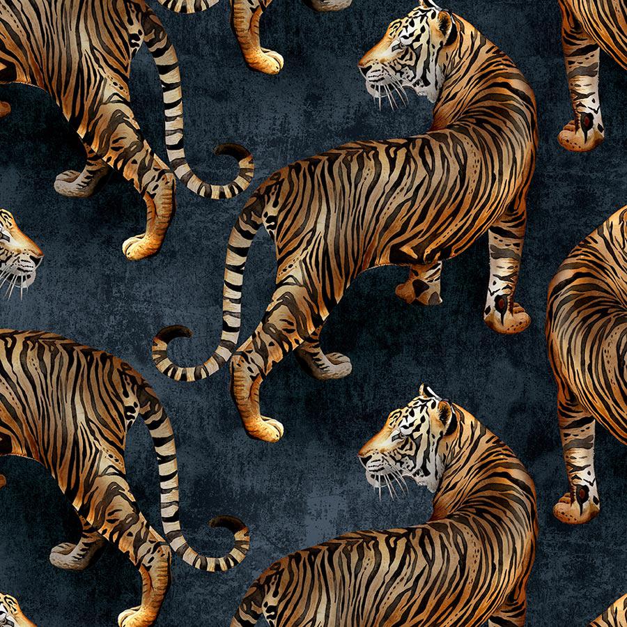 Tigress Navy Wallpaper