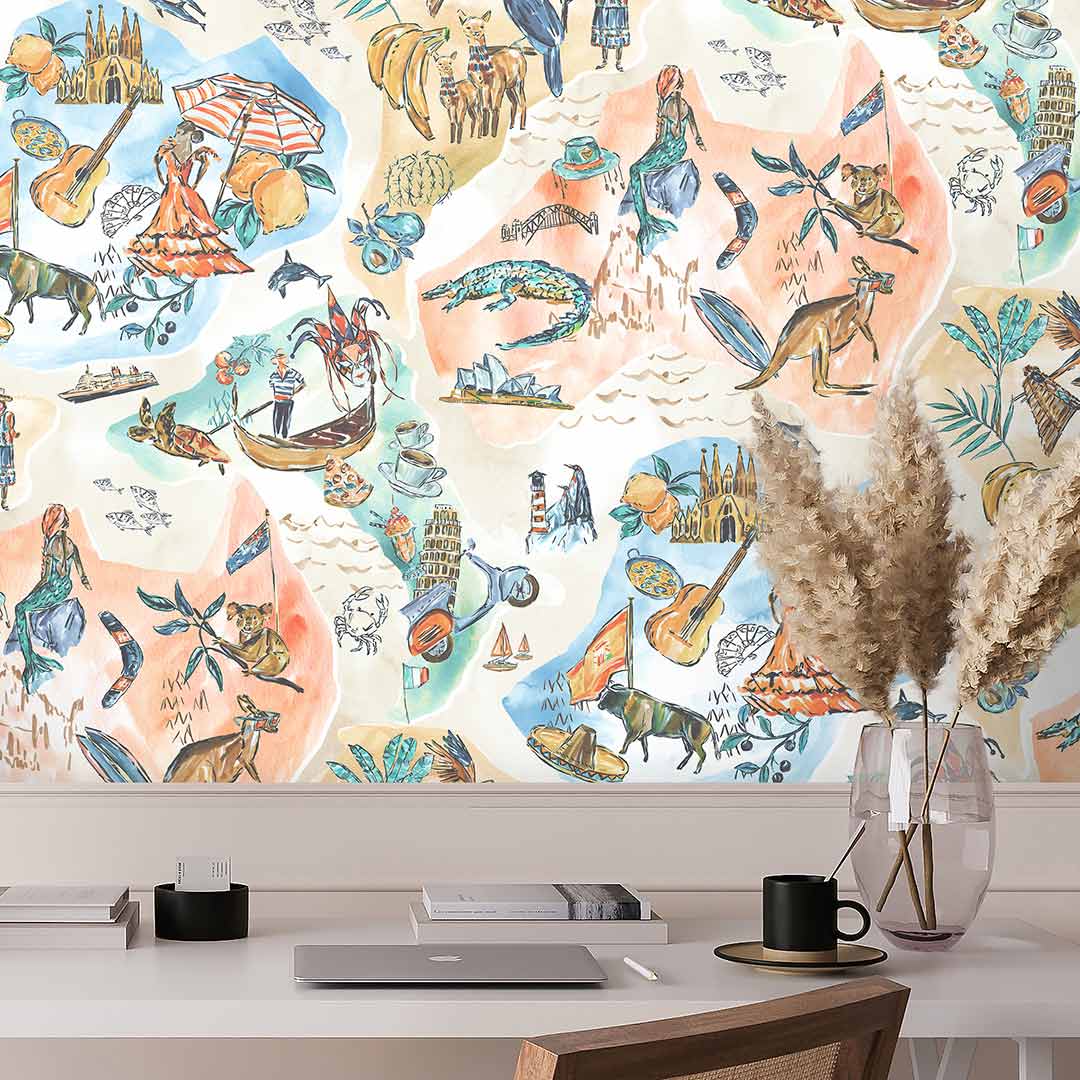 Travel Map Wallpaper - Earth - Brand Mckenzie
