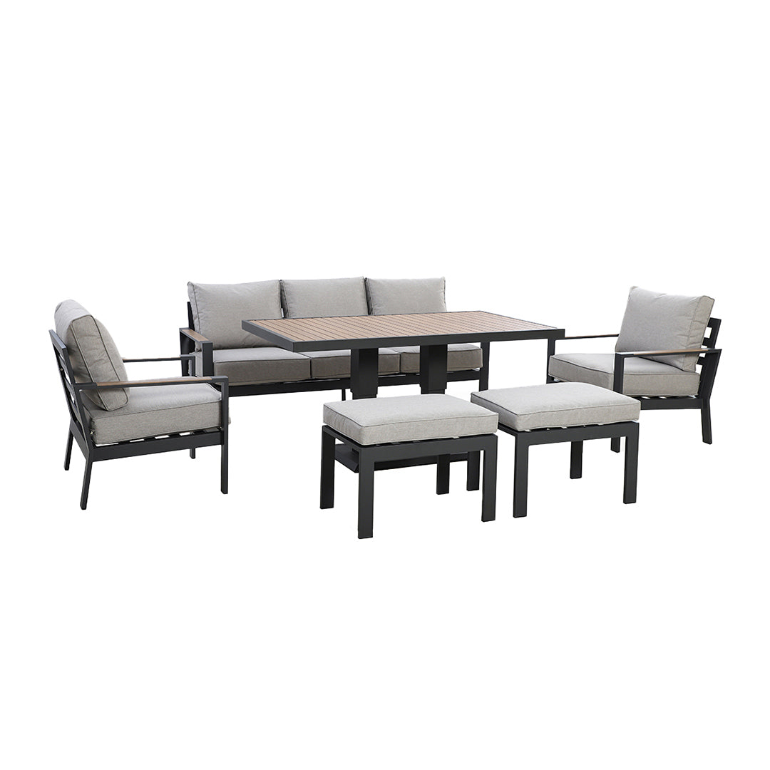 Vancouver 3 Seat Sofa Set With Rising Table - Dove Grey