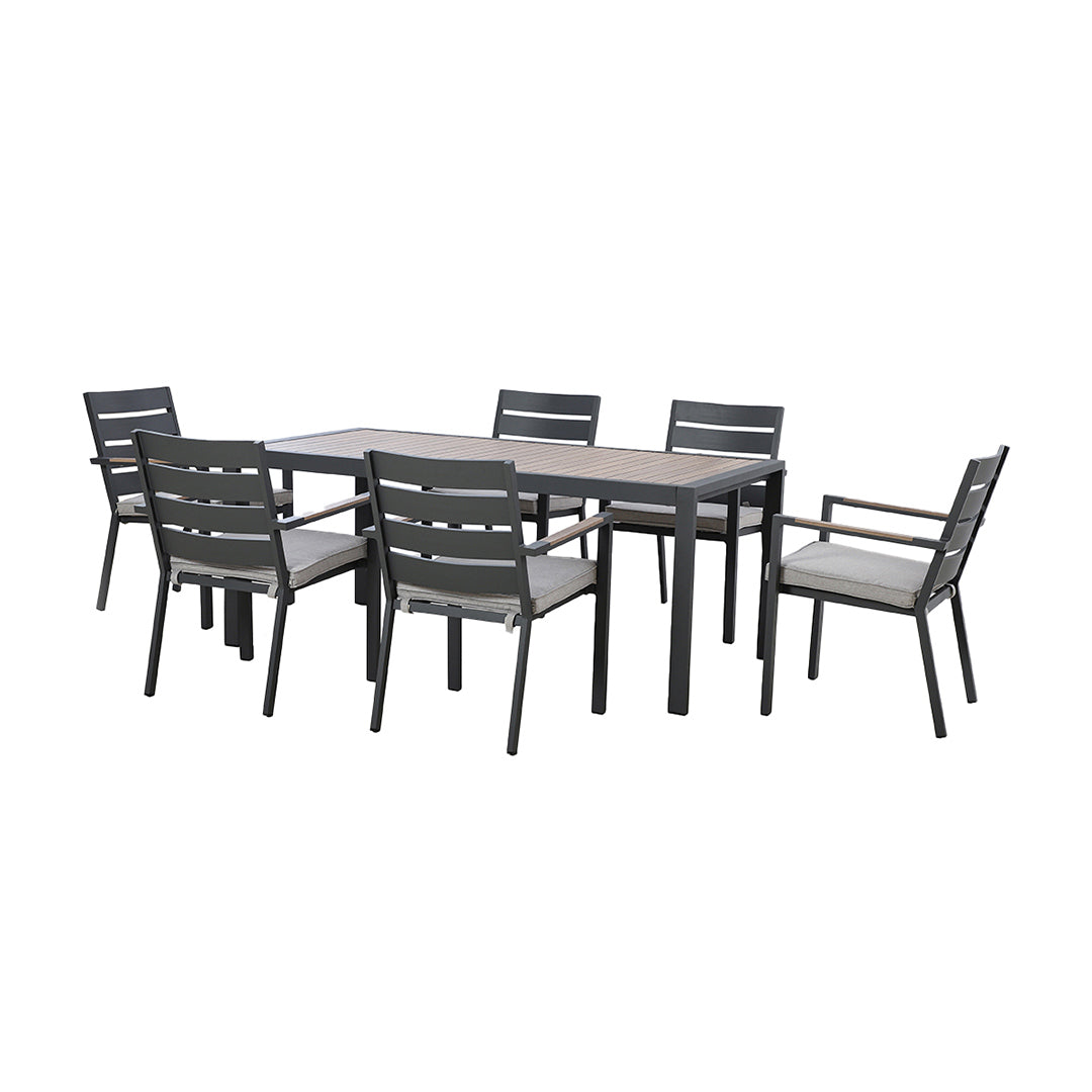 Vancouver 6 Seat Rectangular Dining Set - Dove Grey