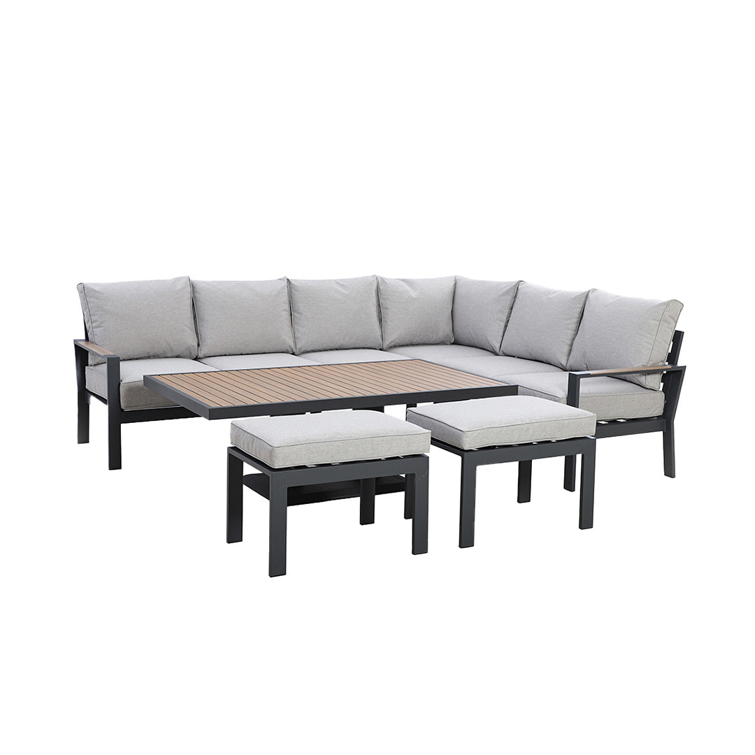 Vancouver Large Corner Dining Set With Rectangular Rising Table