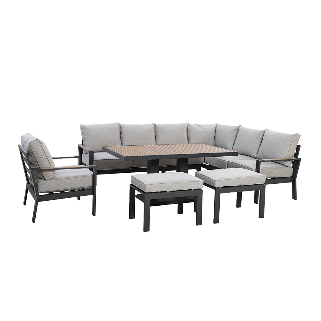 Vancouver Large Corner Dining Set With Rectangular Rising Table & Armchair
