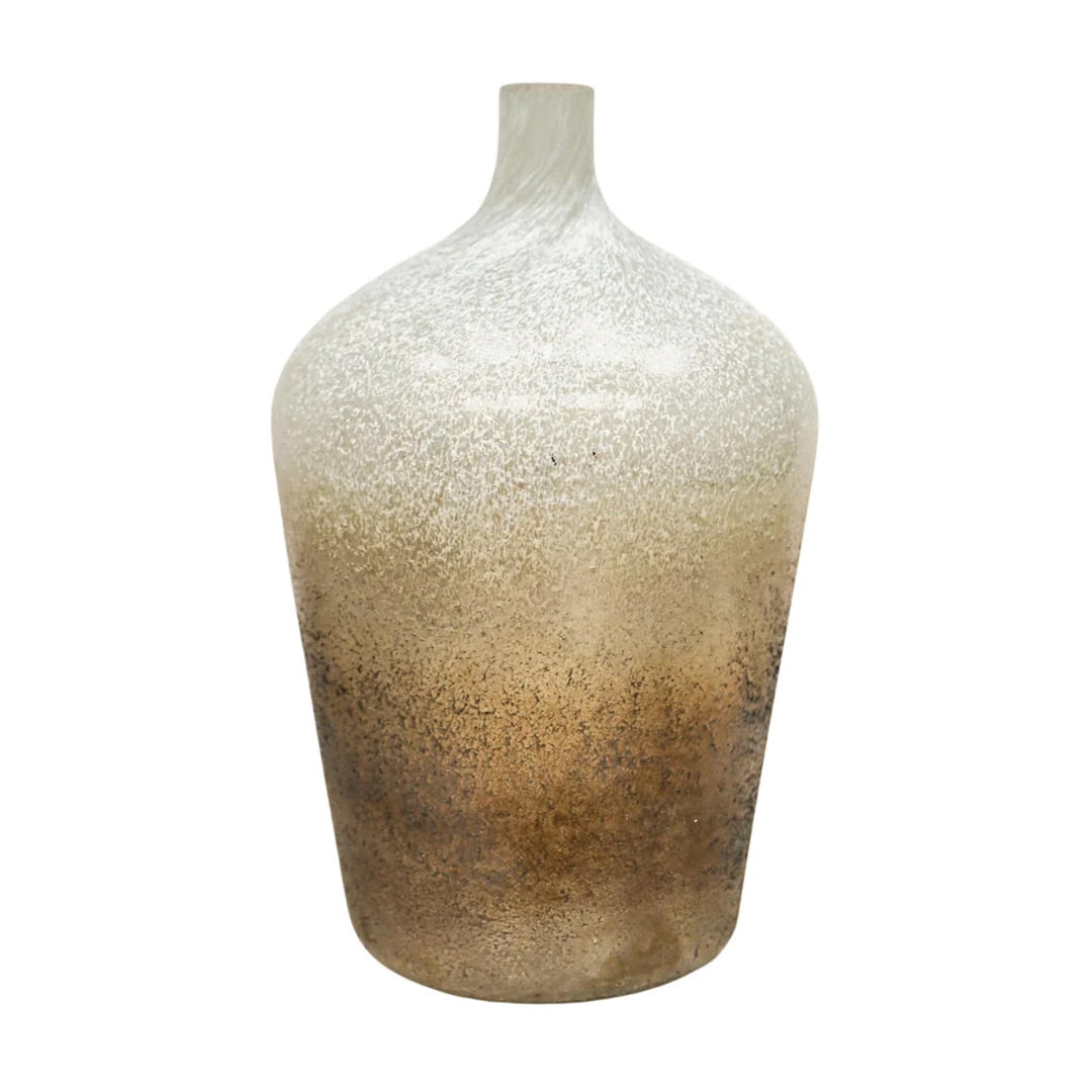Verre Gold Frosted Glass Stem Vase