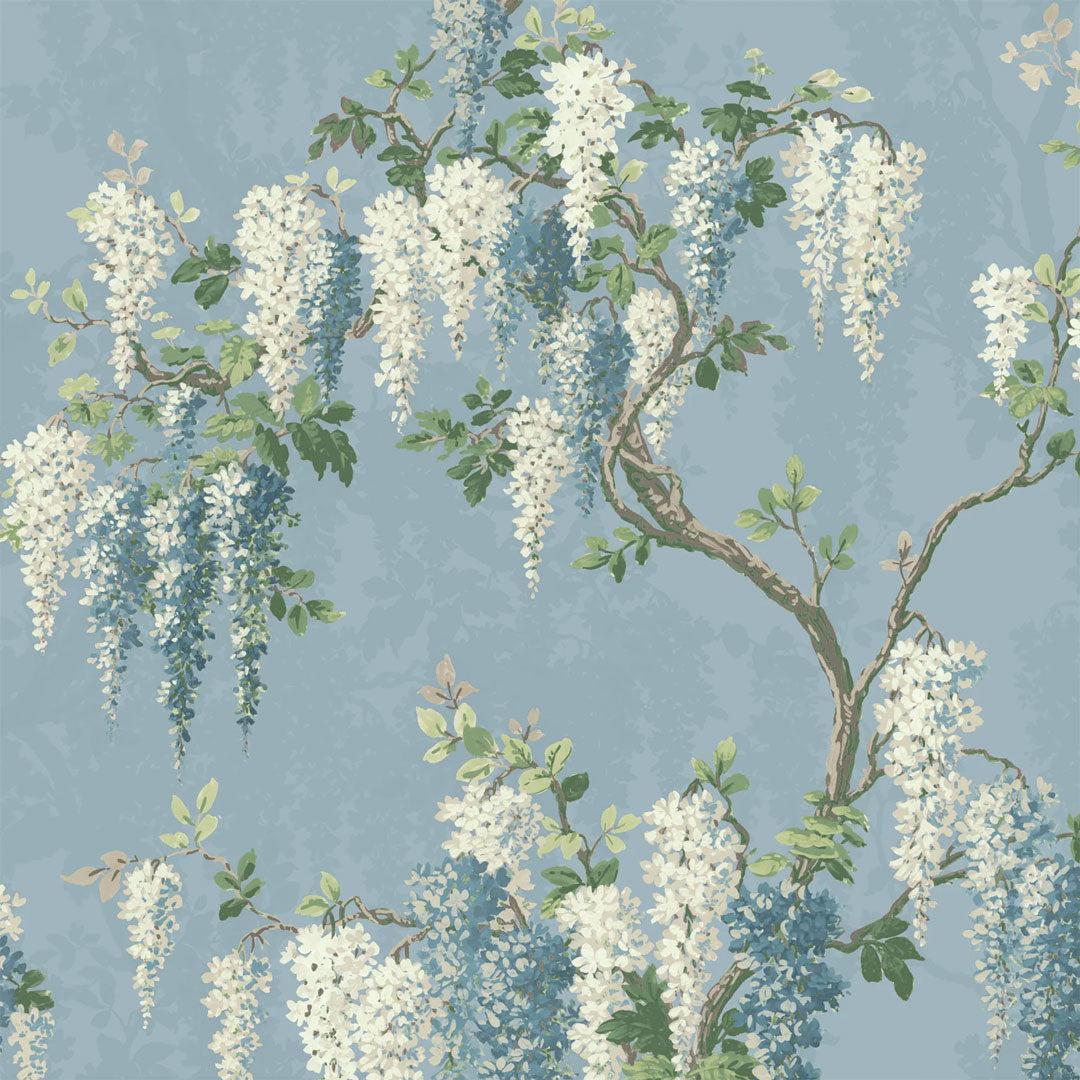 Wisteria Botanical Wallpaper - Powder Blue