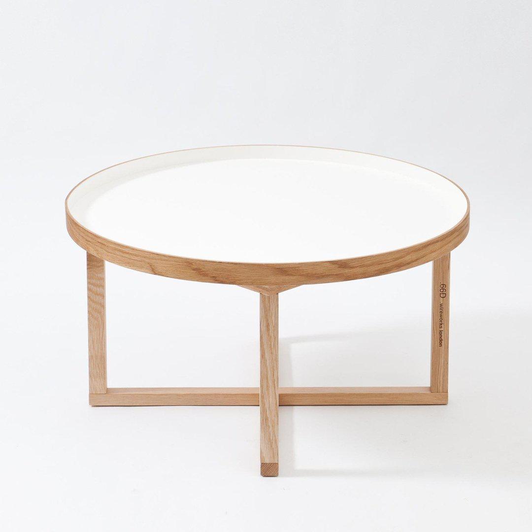 66D Round Coffee Table - White