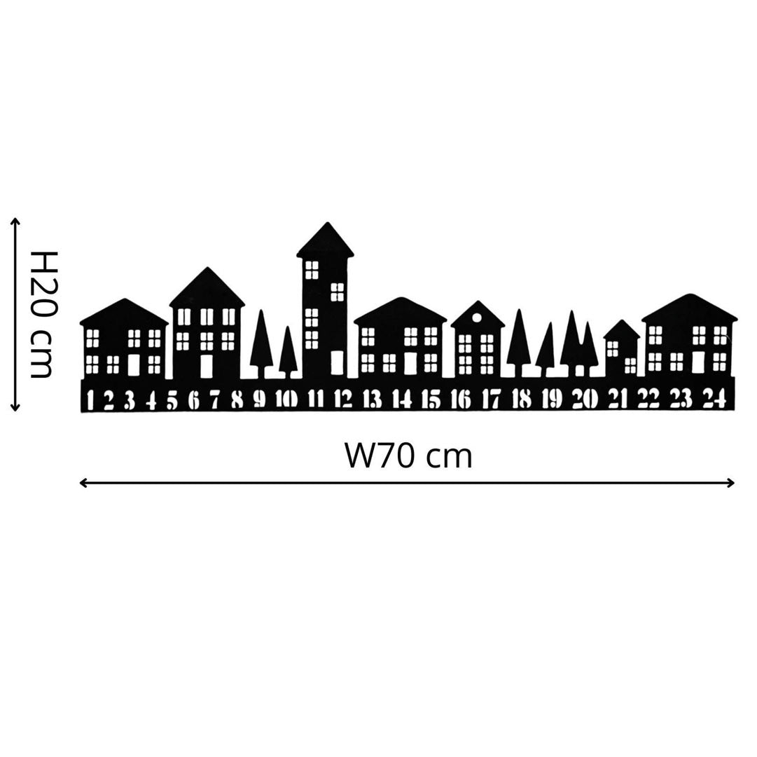 Advent Count Down Tealight Candle Holder - Black