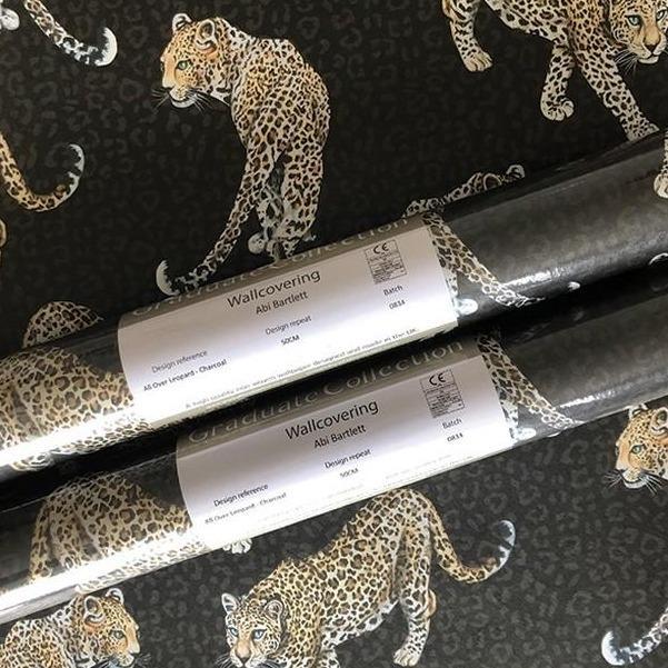 All Over Leopard Wallpaper - Charcoal - Graduate Collection