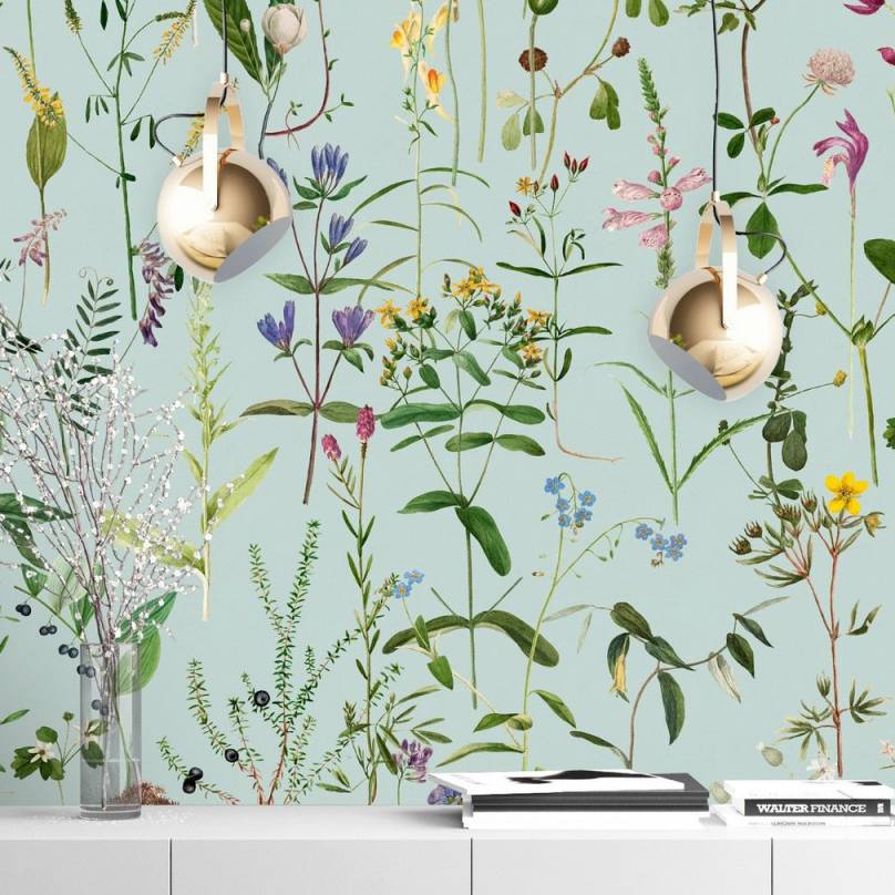 Aquafleur Aquamarine Wallpaper - Set of 3 Rolls - MINDTHEGAP