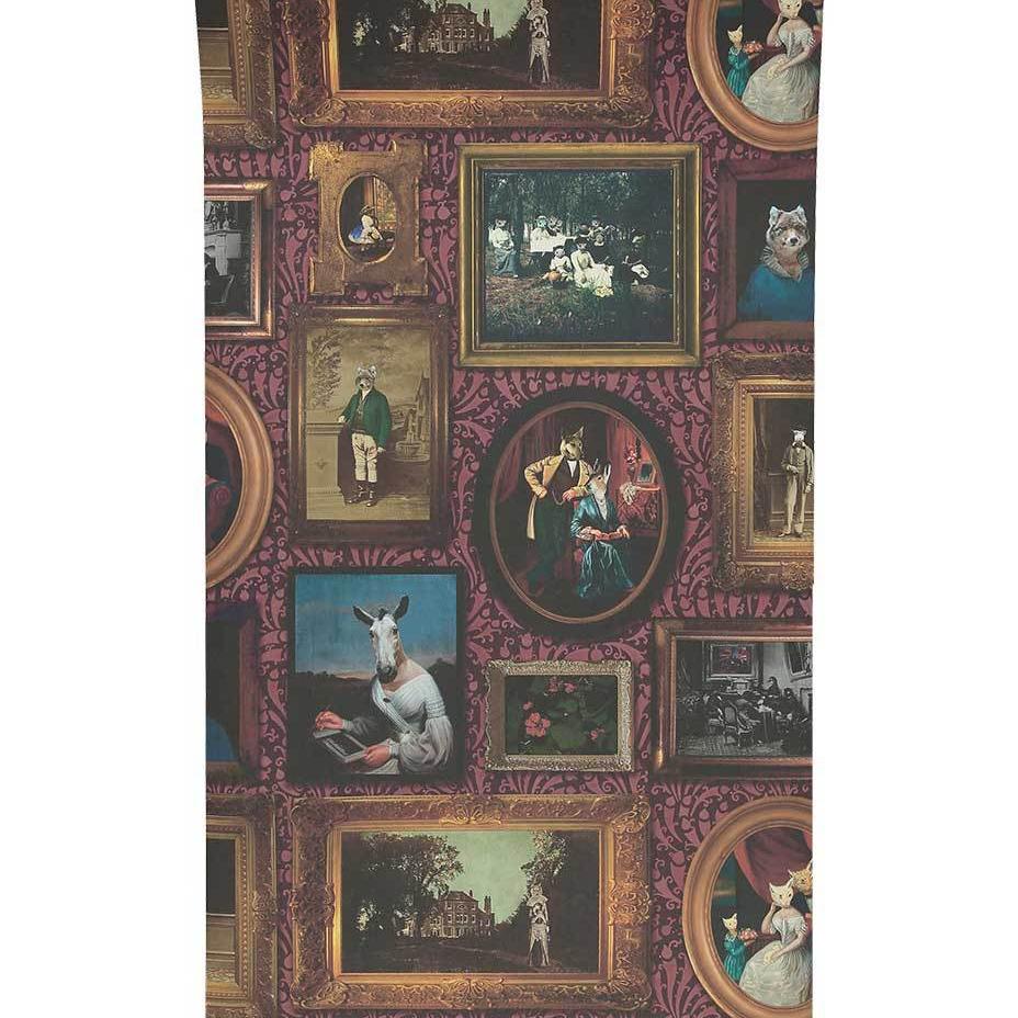 At The Art Gallery Wallpaper - Burgundy - Graduate Collection