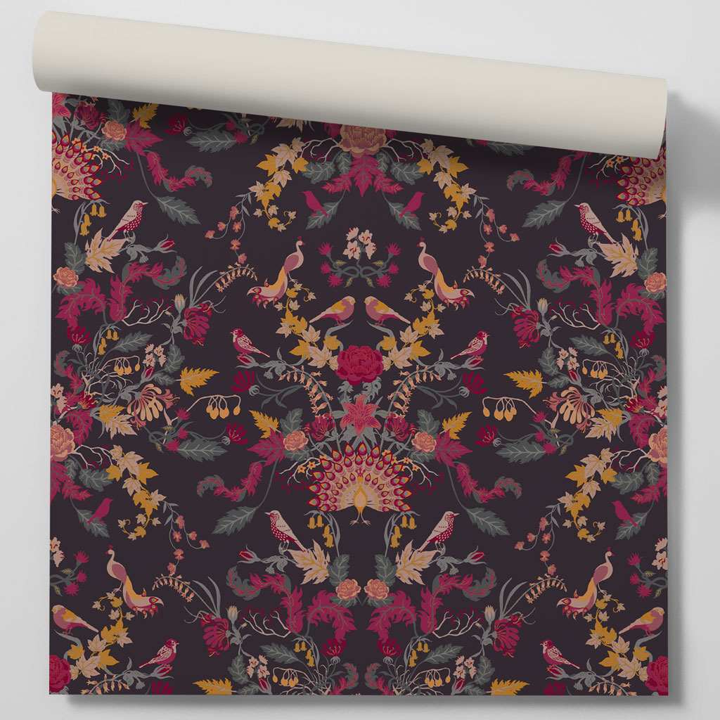 Aviana Wallpaper - Damson - Becca Who