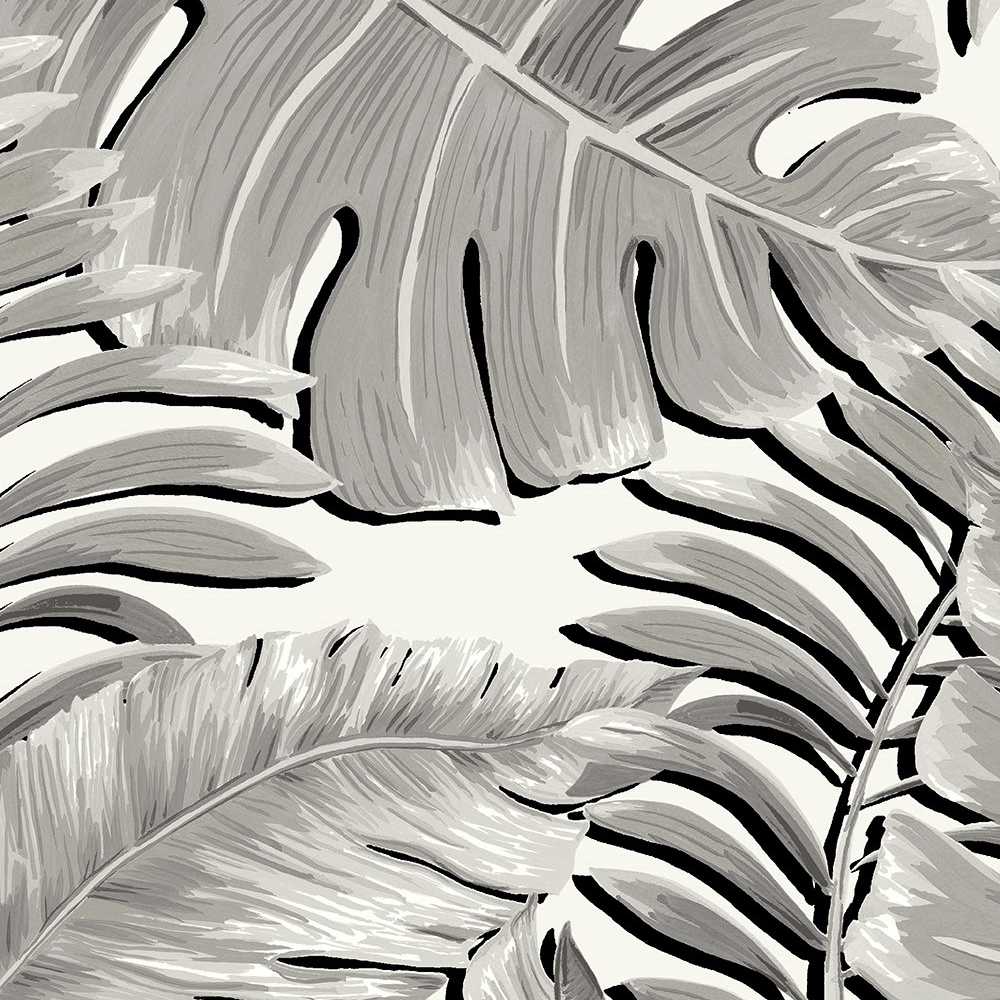 Banana Leaves Max Wallpaper - Black & White - Brand Mckenzie