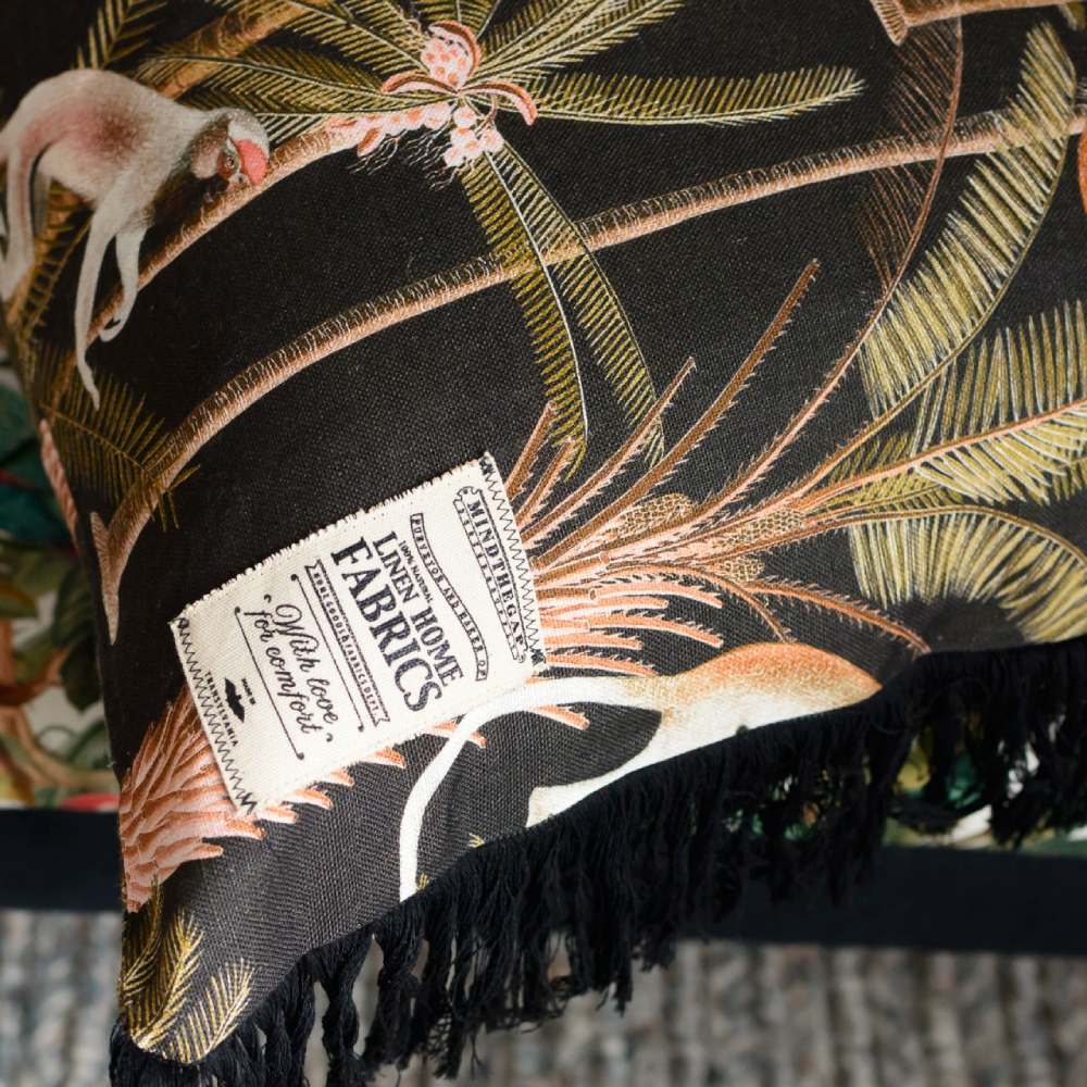 Barbados Anthracite 100% Linen Fabric - MINDTHEGAP