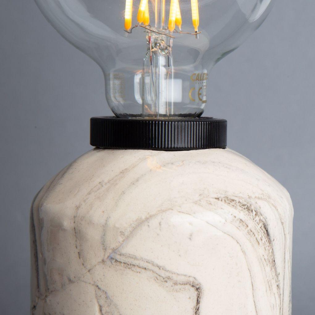 Bixa Small Ceramic Table Lamp - Marbled - Mullan Lighting
