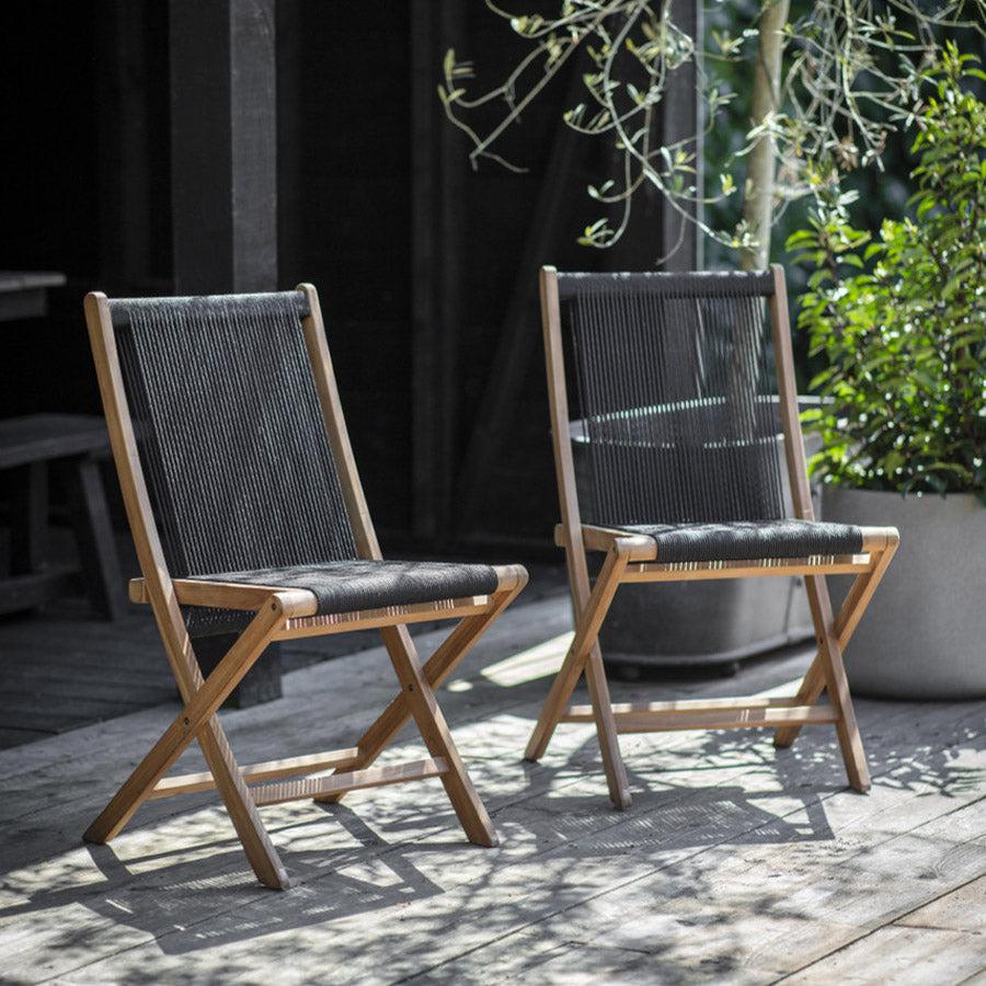 Black Rope Patio Table And Chair Set Lime Lace