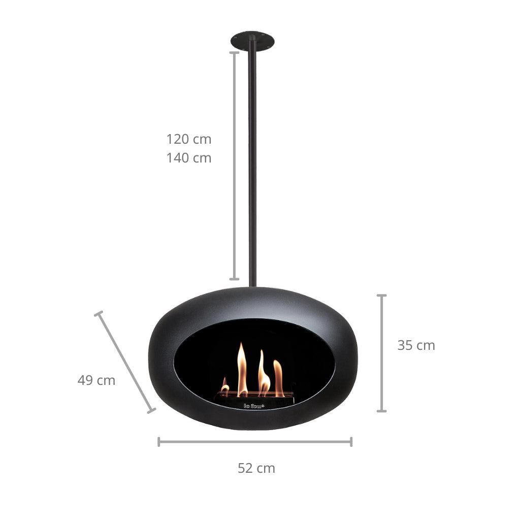Black Sky Bioethanol Fire - Black Pole - Le Feu