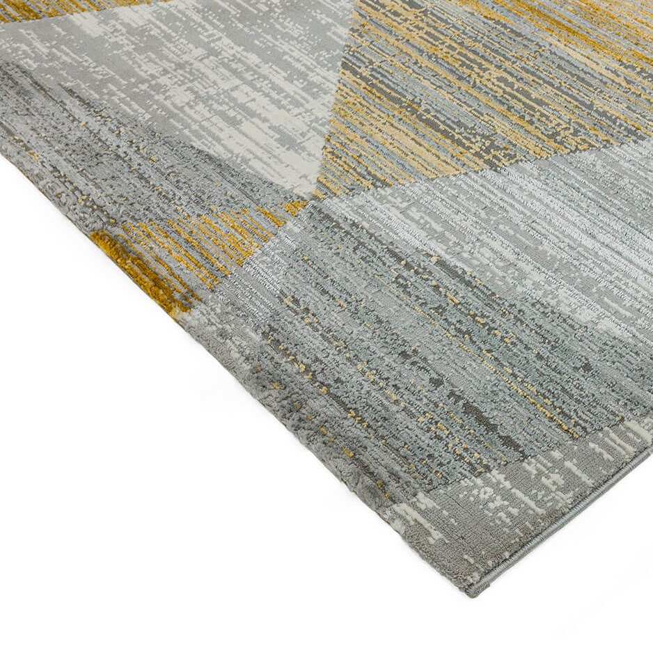 Block Angles Print Rug - Yellow