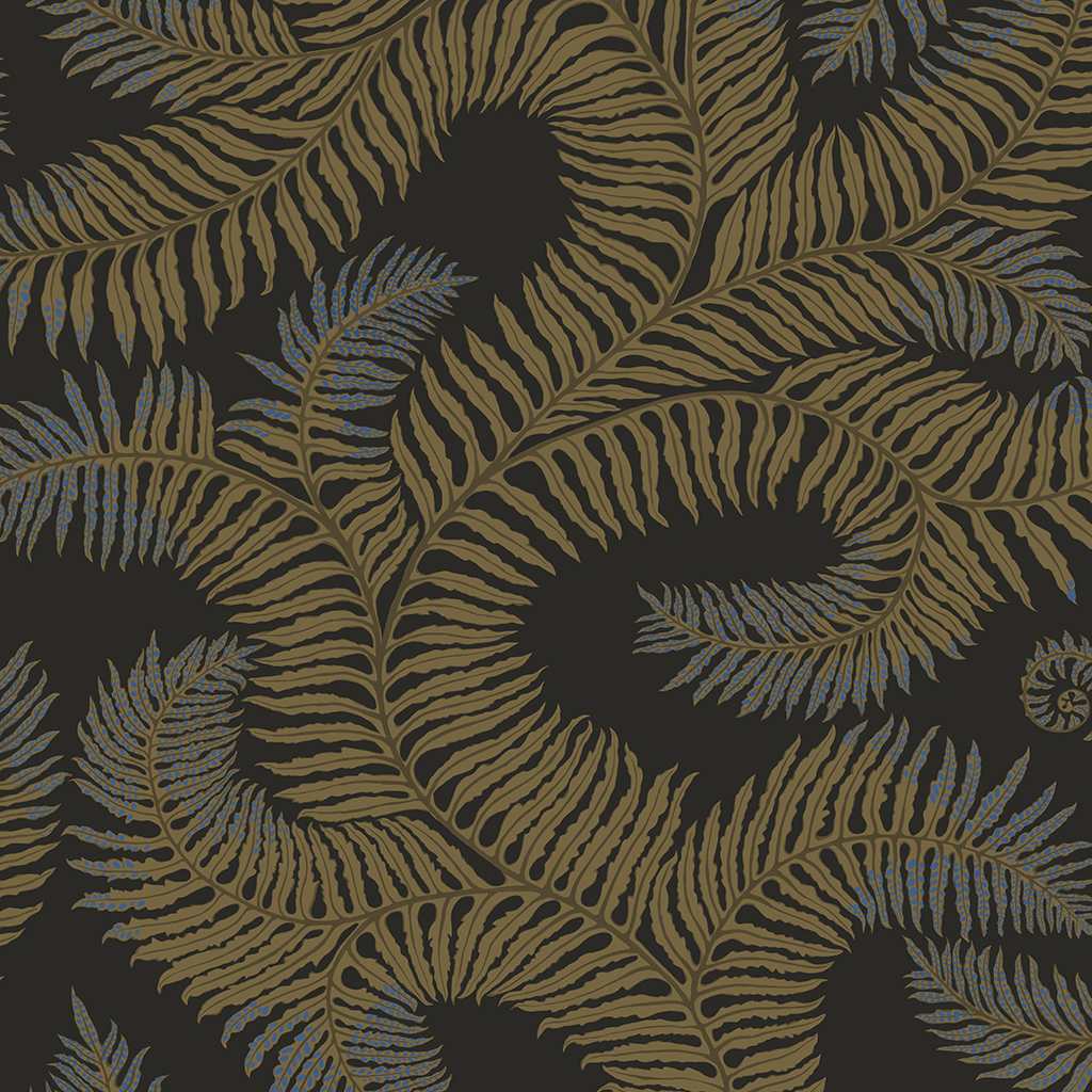Bombe's Fernery Wallpaper - Olive & Dark Grey - Josephine Munsey