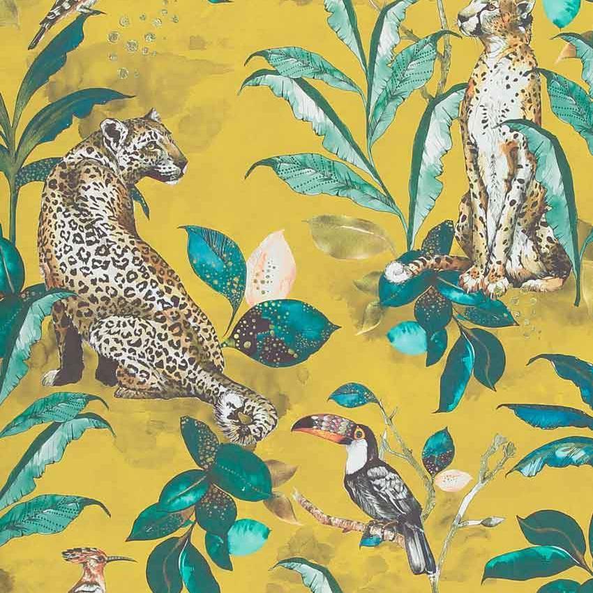 Cheetah Wallpaper - Mustard - Graduate Collection