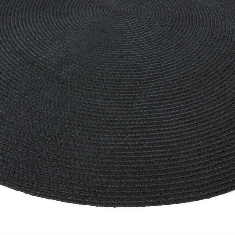 Circular Woven Outdoor Rug - Charcoal