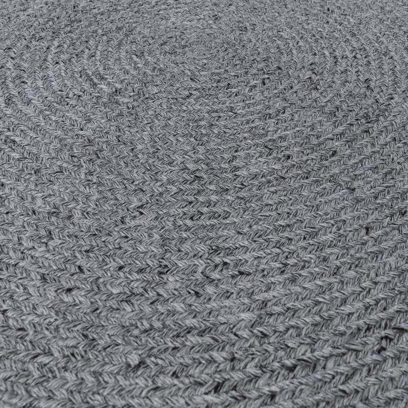 Circular Woven Outdoor Rug - Grey