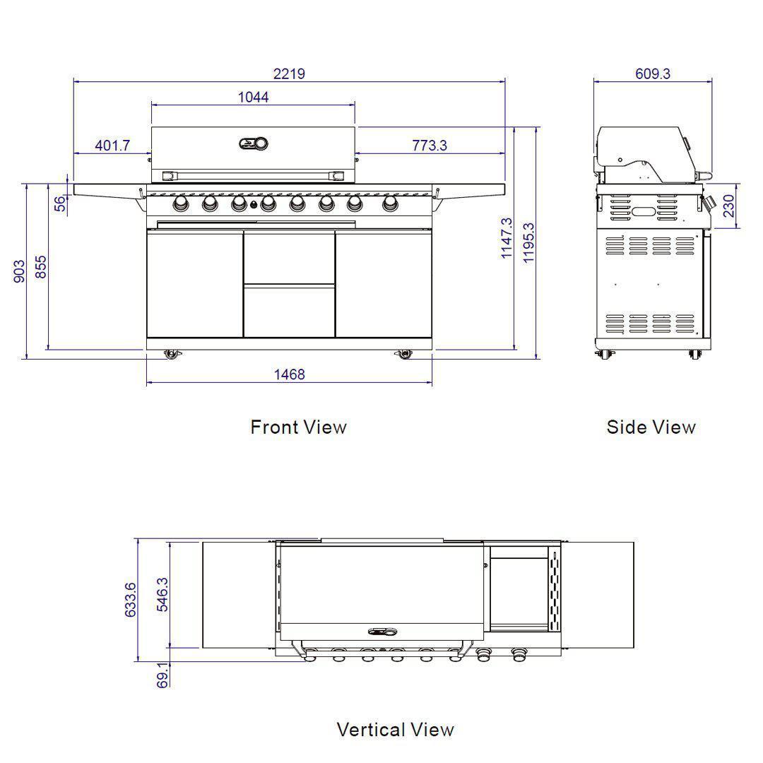 Cirencester 6 Burner Gas Grill & BBQ - Whistler Grills