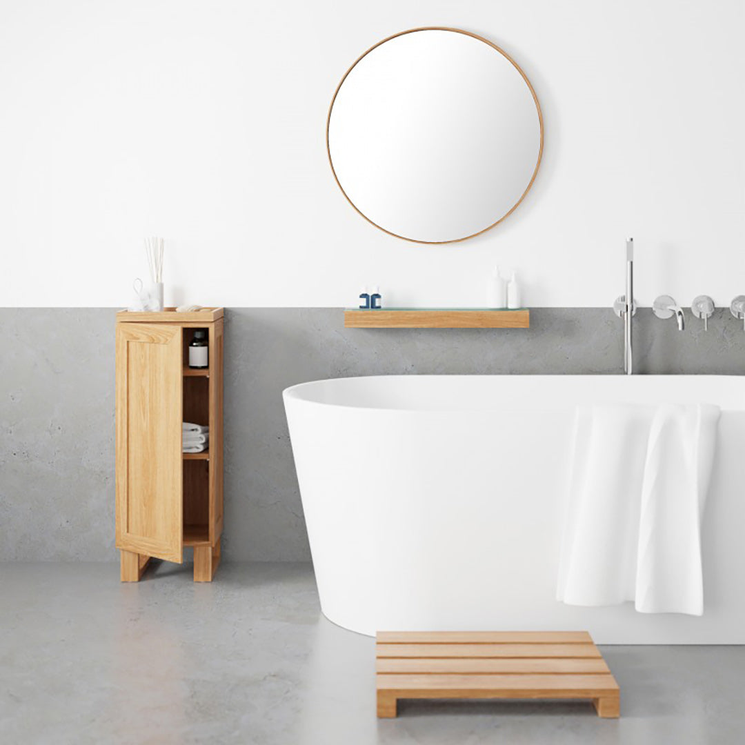 Cosmos Tallboy Bathroom Natural Oak Lime Lace