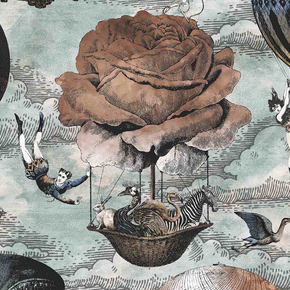 Curious Skies Wallpaper - Pink & Aqua - Brand Mckenzie