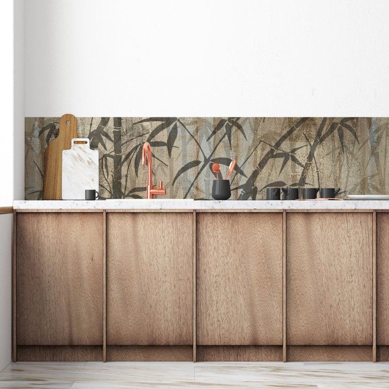 Designer Kitchen Splashback Wallpaper Bamboo Kitchen Splashback