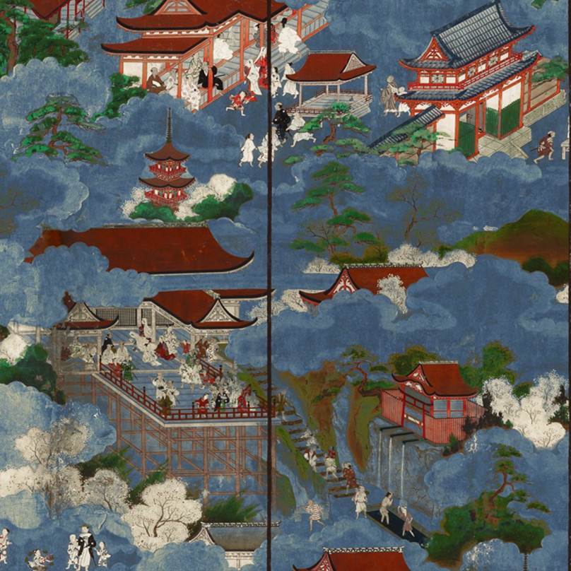 Floating World Blue Wallpaper - Set of 3 Rolls - MINDTHEGAP