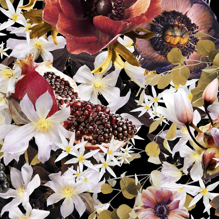 Fruits Blossom Wallpaper - Midnight - Good & Craft