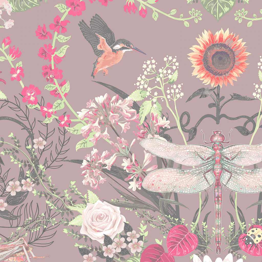 Garden Treasures Wallpaper - Dusty Rose - Becca Who