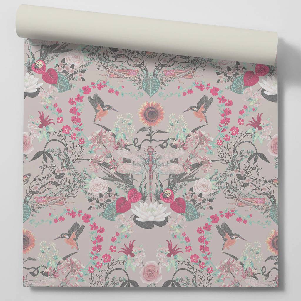 Garden Treasures Wallpaper - Pink Pearl - Becca Who